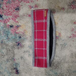 Coach Pink and Gray Plaid Knit Headband